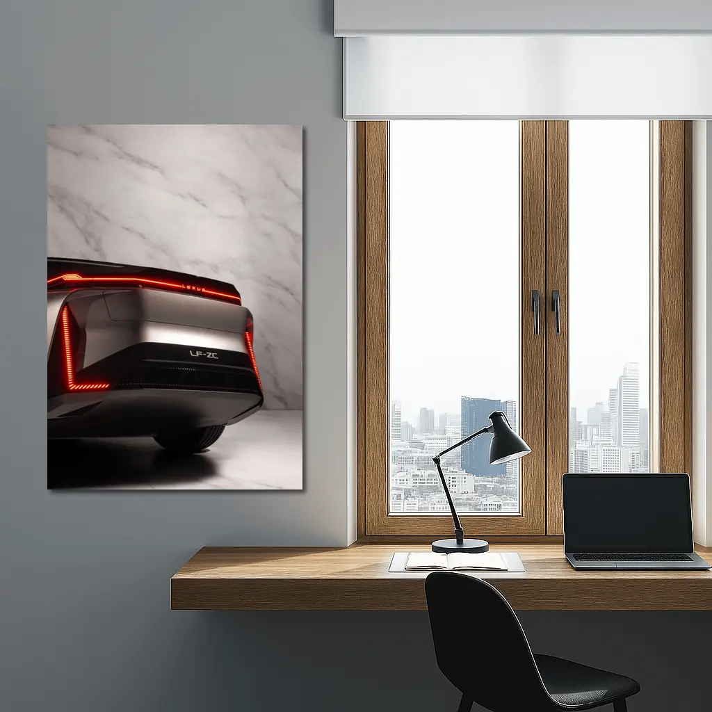 Lexus LF-ZC Concept Rear White Marble – Wall Art