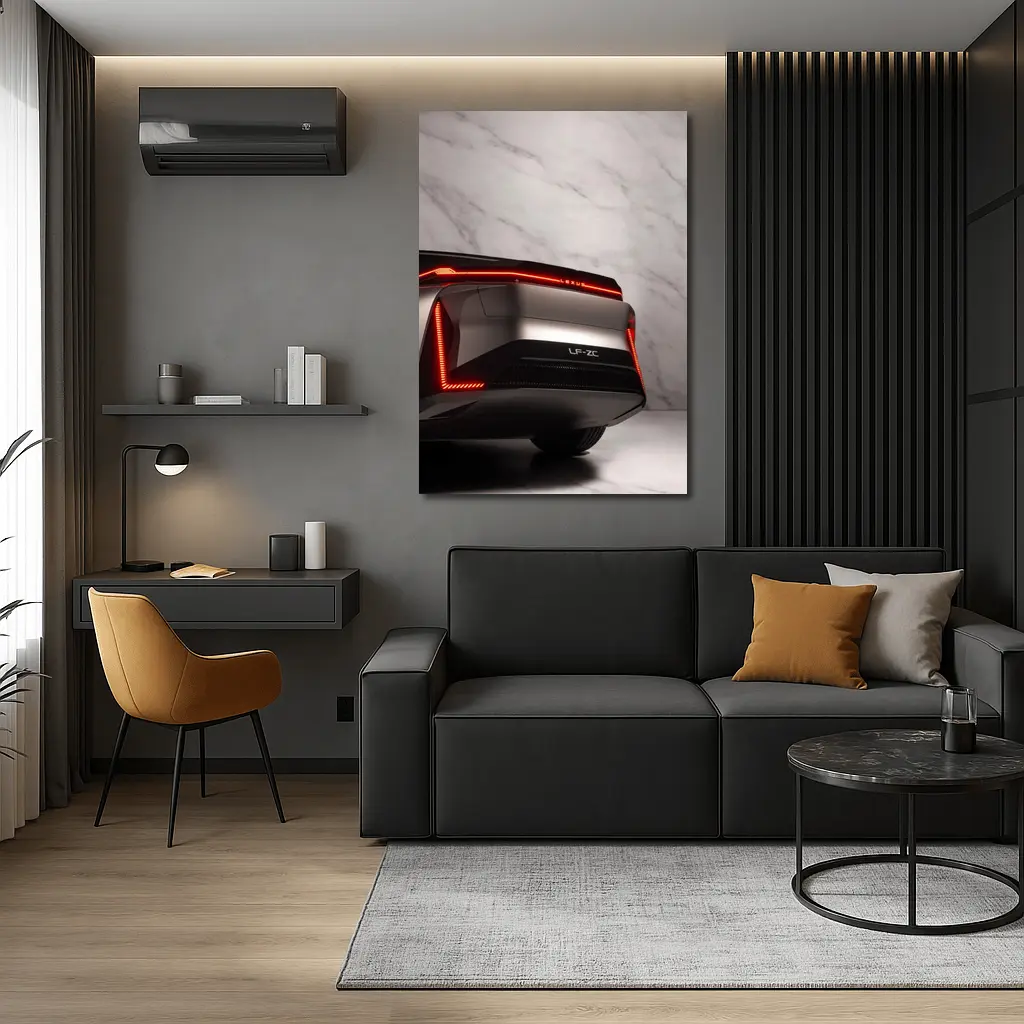 Lexus LF-ZC Concept Rear White Marble – Wall Art