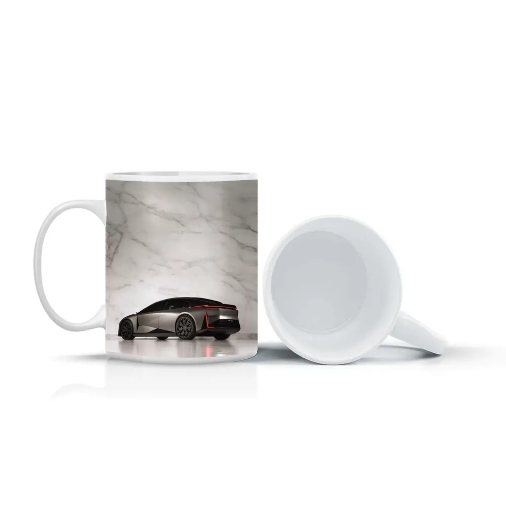 Lexus LF ZC Concept Silver Marble Background – Mugs