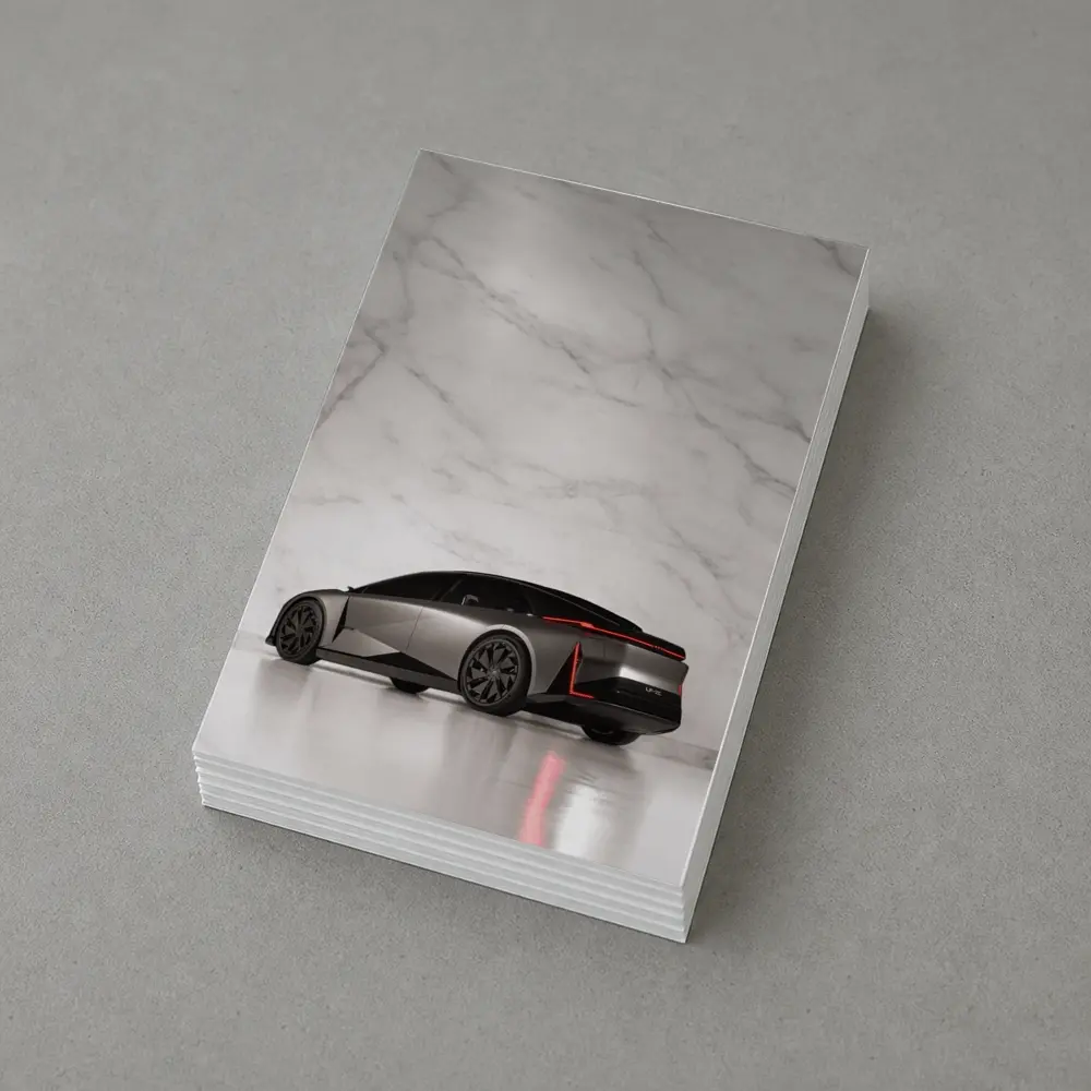 Lexus LF ZC Concept Silver Marble Background – Postcards