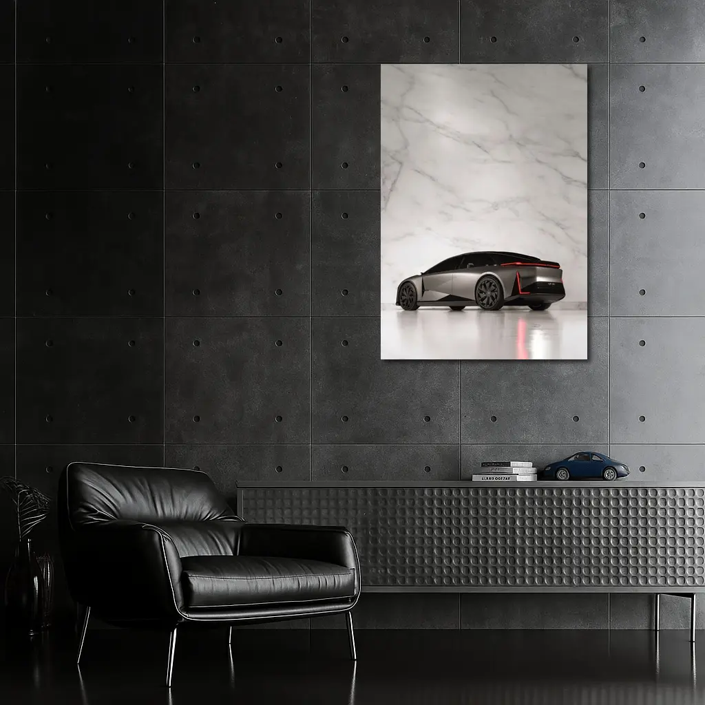 Lexus LF ZC Concept Silver Marble Background – Wall Art