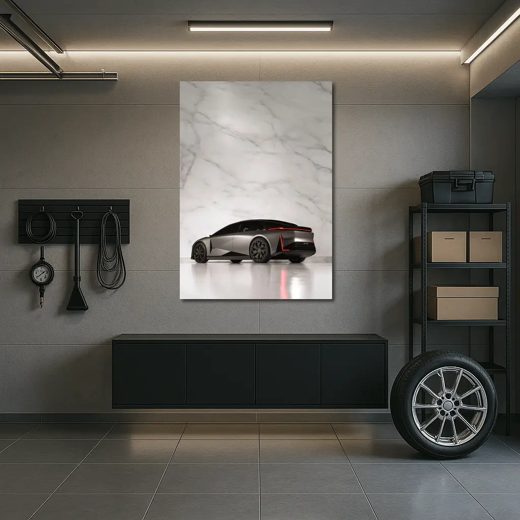 Lexus LF ZC Concept Silver Marble Background – Wall Art