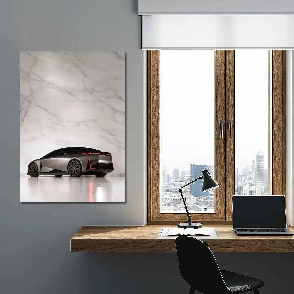 Lexus LF ZC Concept Silver Marble Background – Wall Art