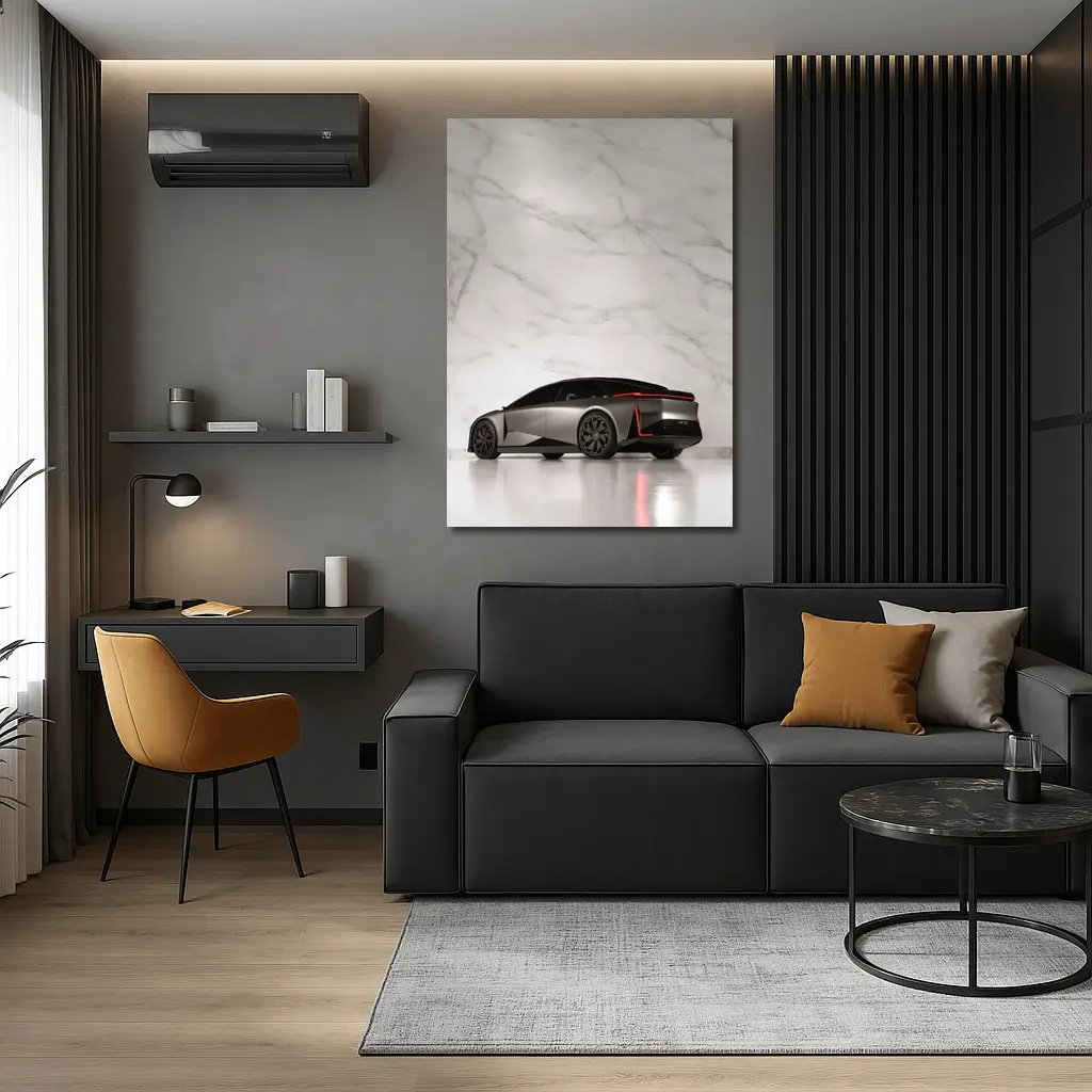 Lexus LF ZC Concept Silver Marble Background – Wall Art