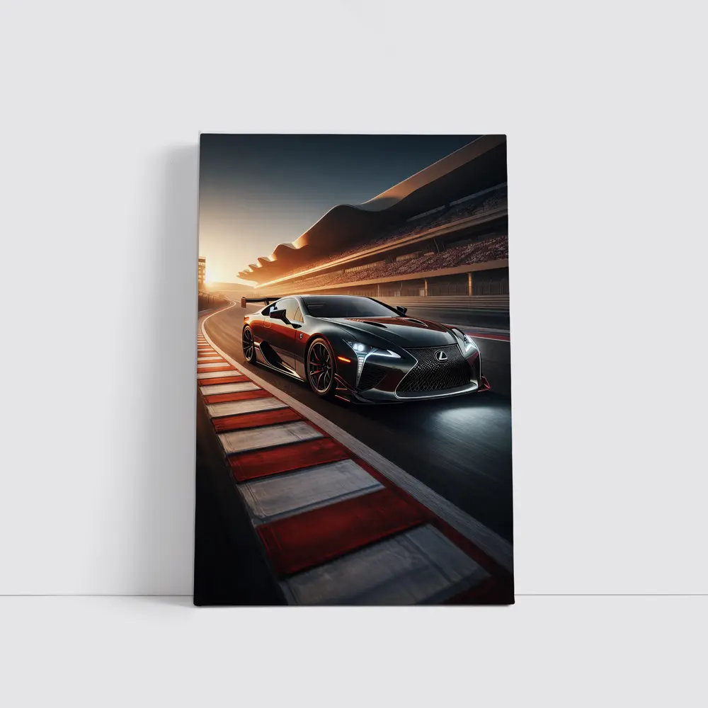 Lexus LC Racing on Track at Sunset – Wall Art
