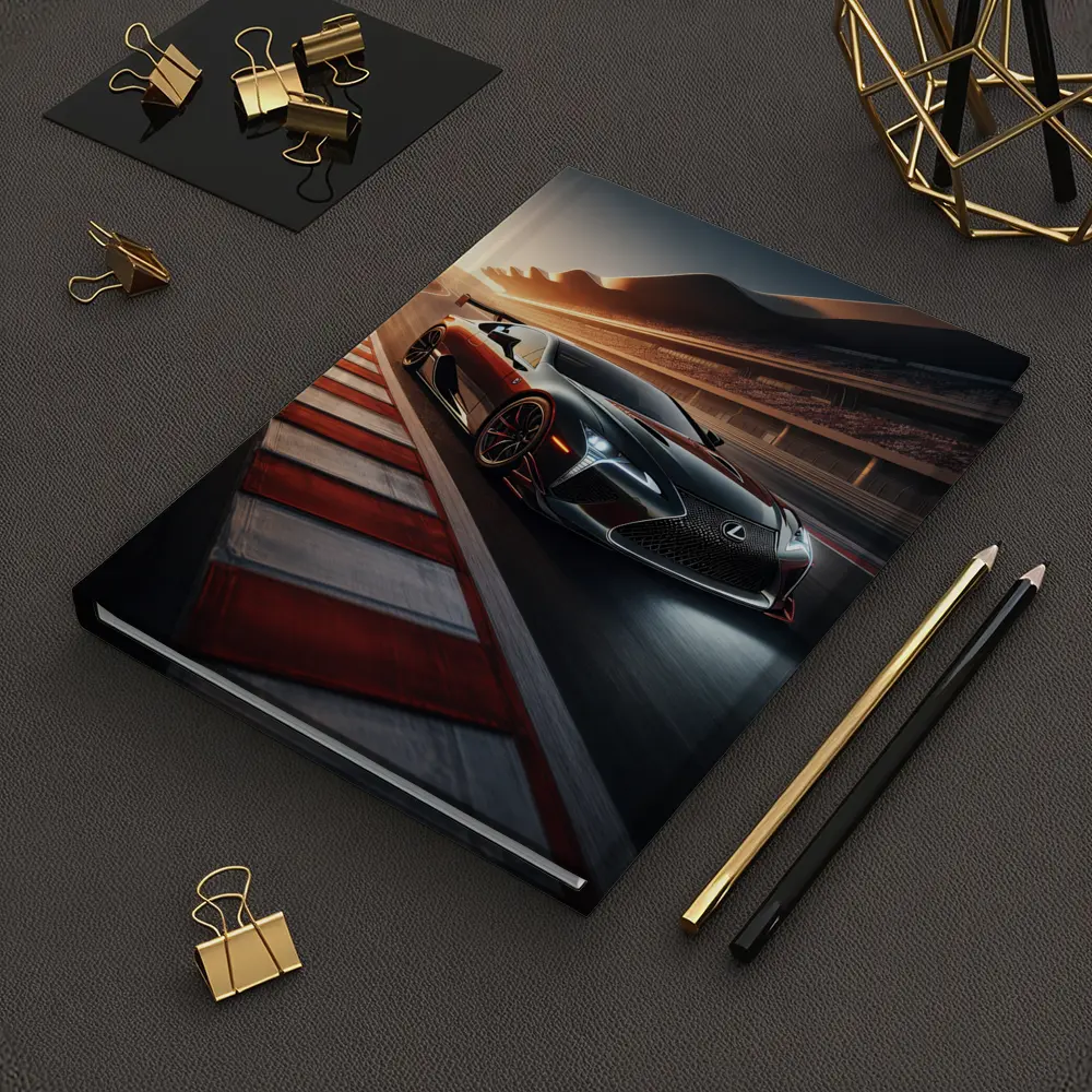 Lexus LC Racing on Track at Sunset – Notebooks