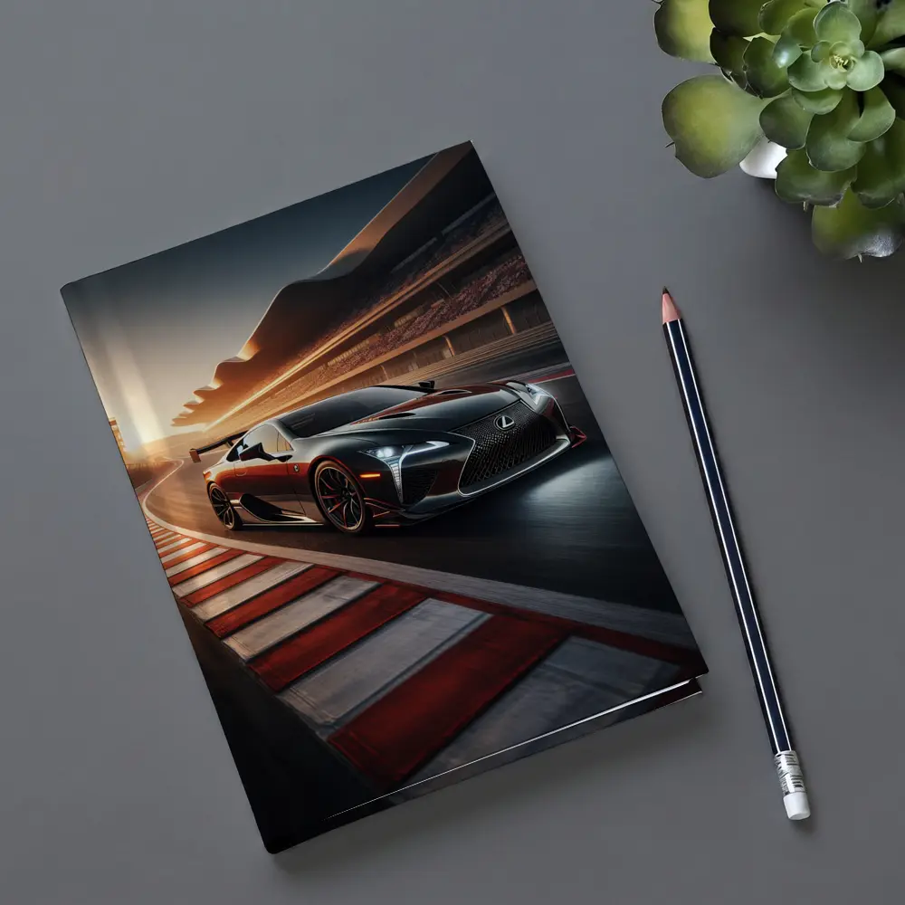 Lexus LC Racing on Track at Sunset – Notebooks
