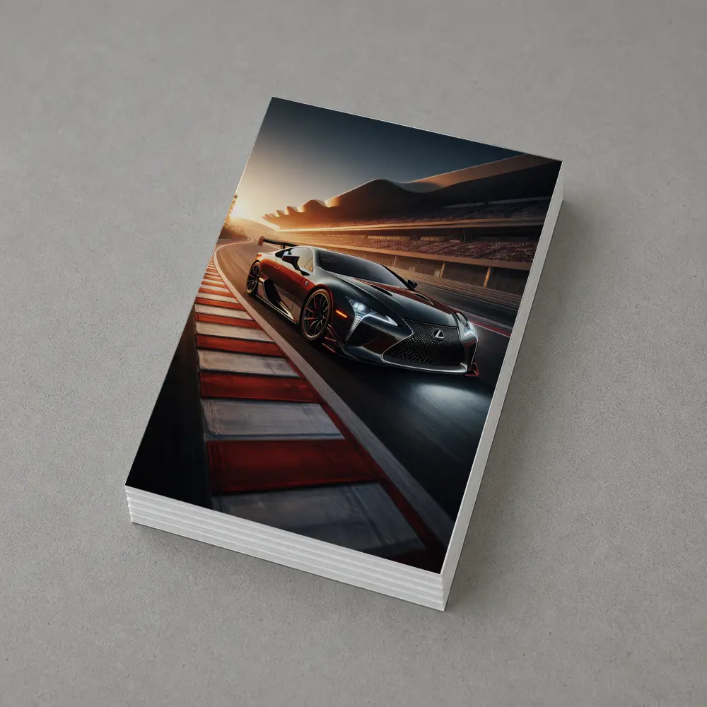 Lexus LC Racing on Track at Sunset – Postcards