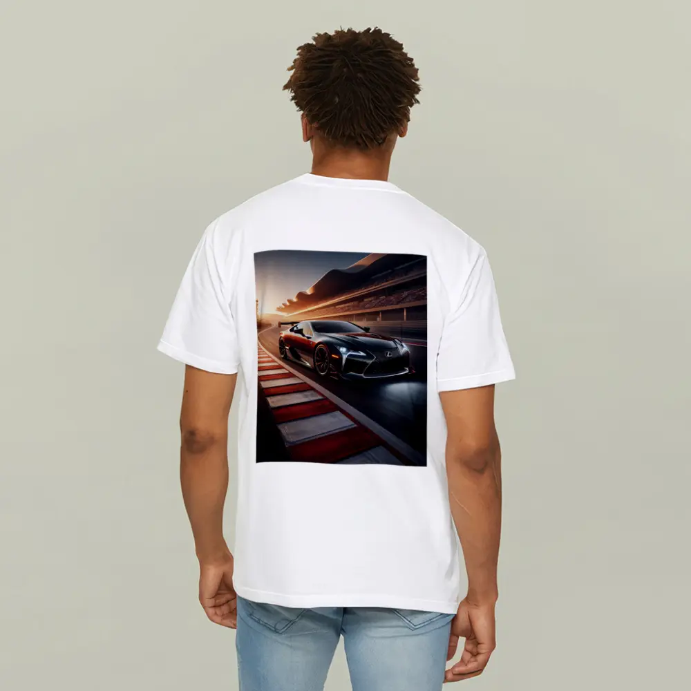 Lexus LC Racing on Track at Sunset – T-Shirts