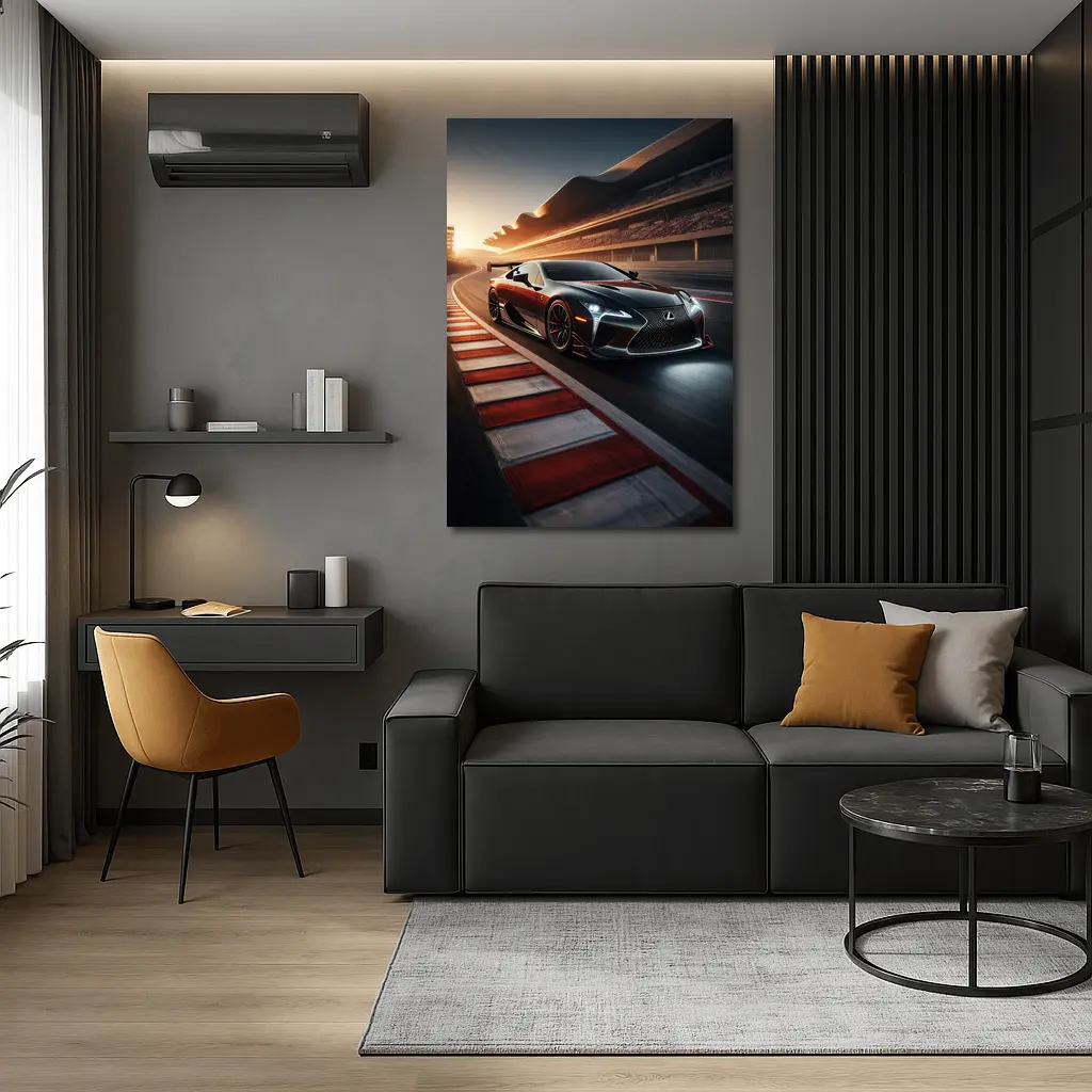 Lexus LC Racing on Track at Sunset – Wall Art
