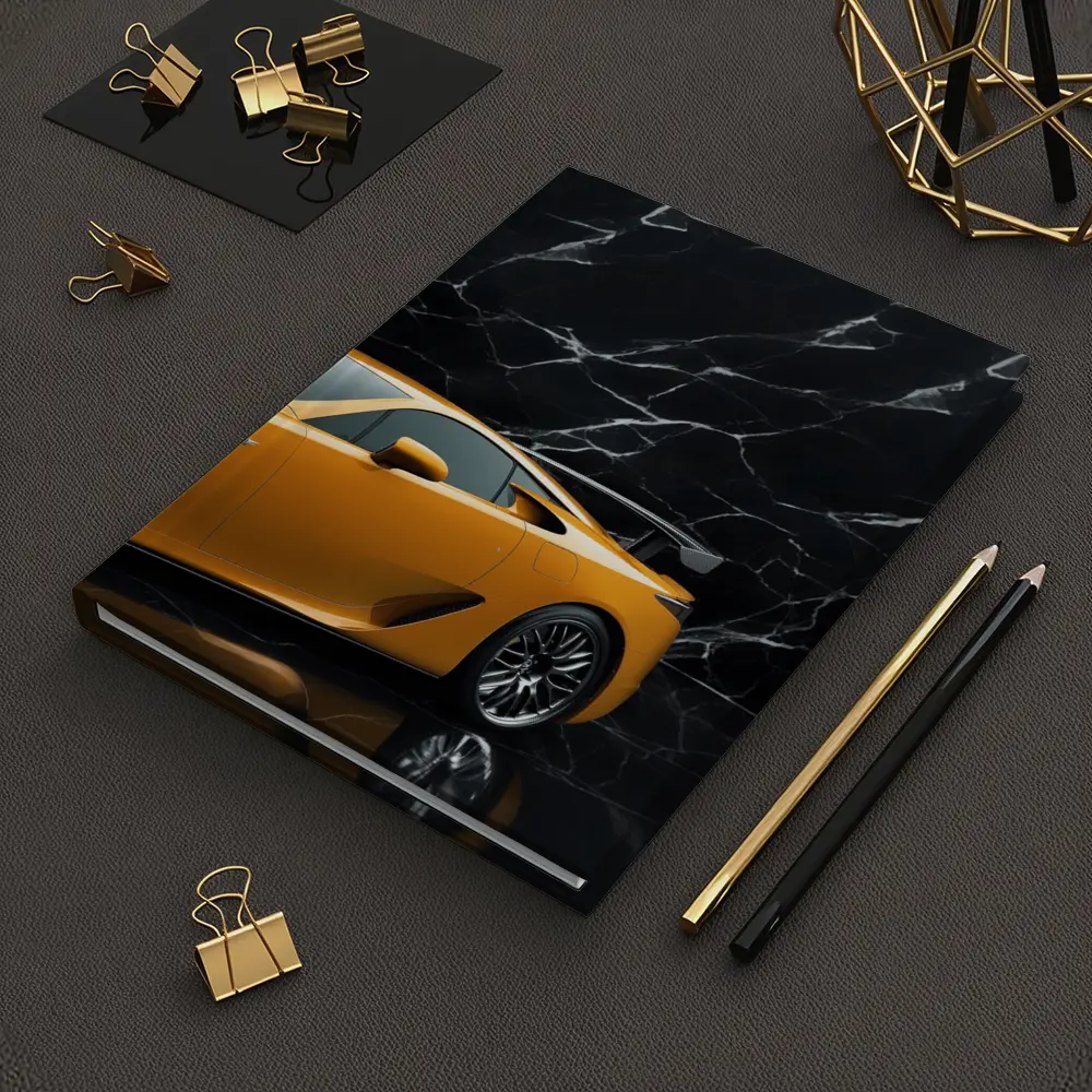 Lexus LFA Yellow Sports Car Black Marble – Notebooks