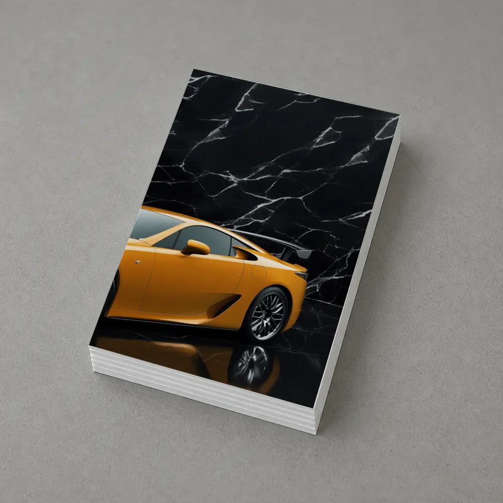 Lexus LFA Yellow Sports Car Black Marble – Postcards