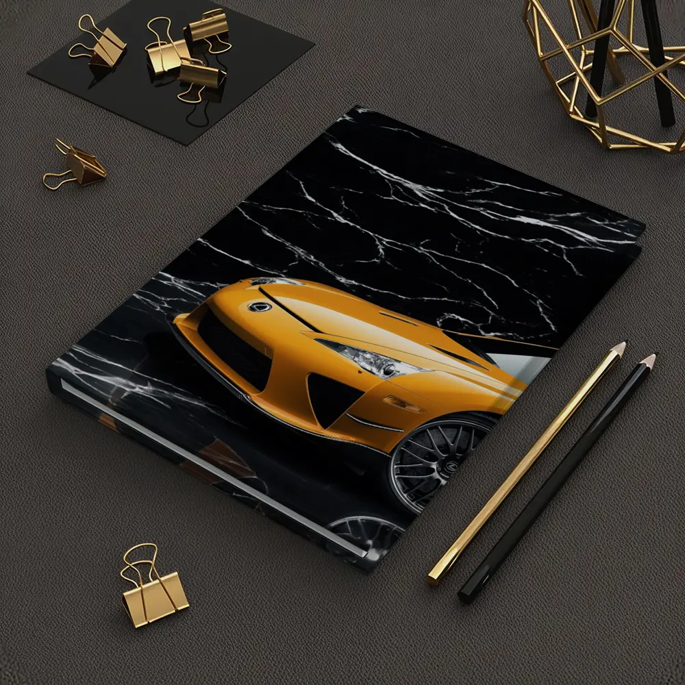 Lexus LFA Orange On Black Marble – Notebooks