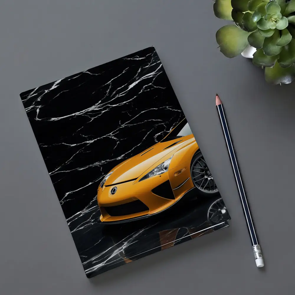 Lexus LFA Orange On Black Marble – Notebooks