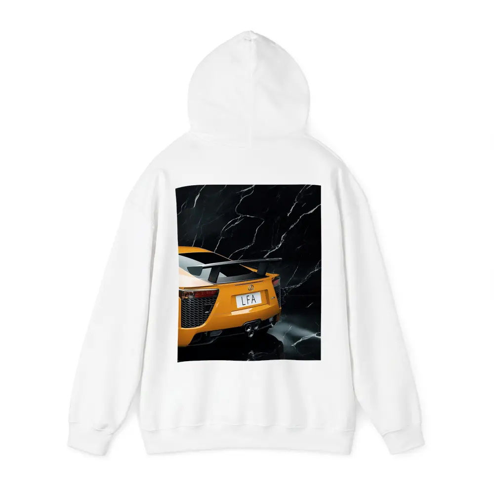 Lexus LFA Rear View Black Marble Background – Hoodies