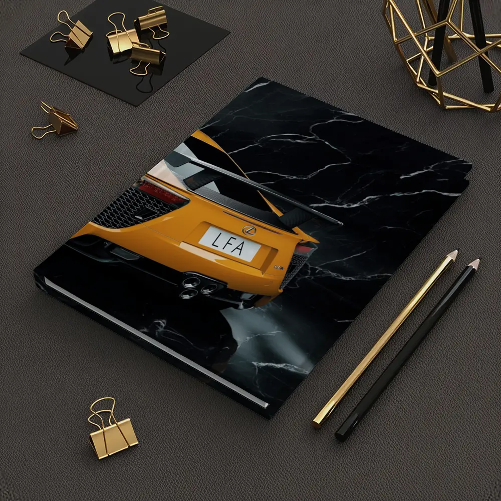 Lexus LFA Rear View Black Marble Background – Notebooks