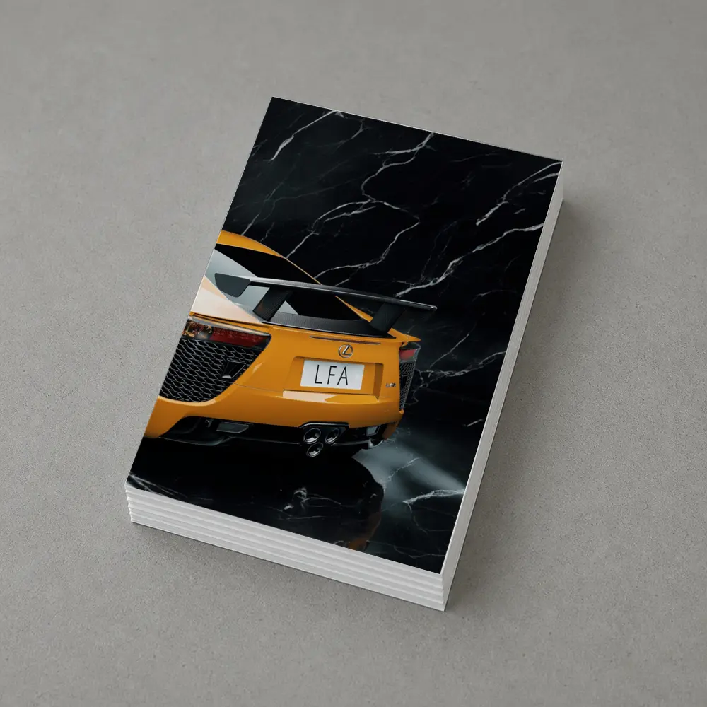 Lexus LFA Rear View Black Marble Background – Postcards