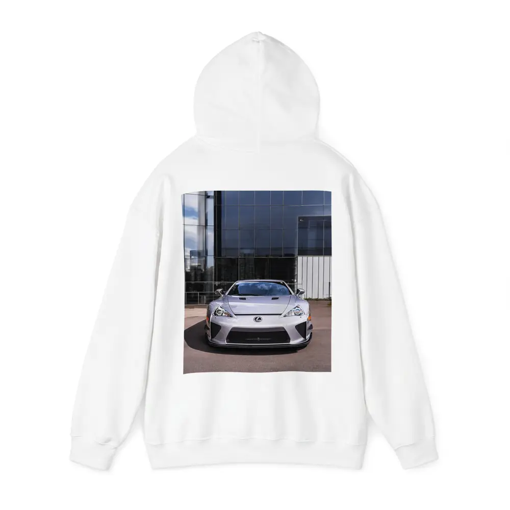 Lexus LFA Silver Front View Glass Building – Hoodies