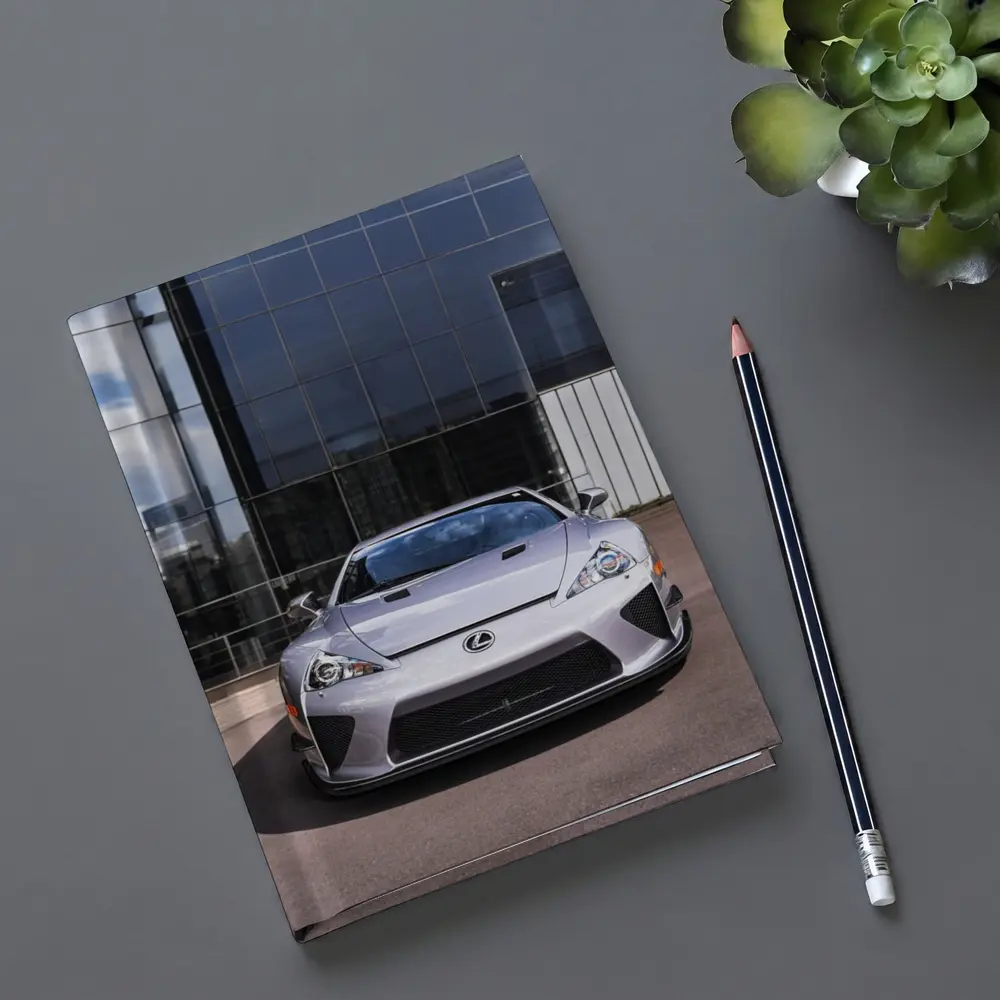 Lexus LFA Silver Front View Glass Building – Notebooks
