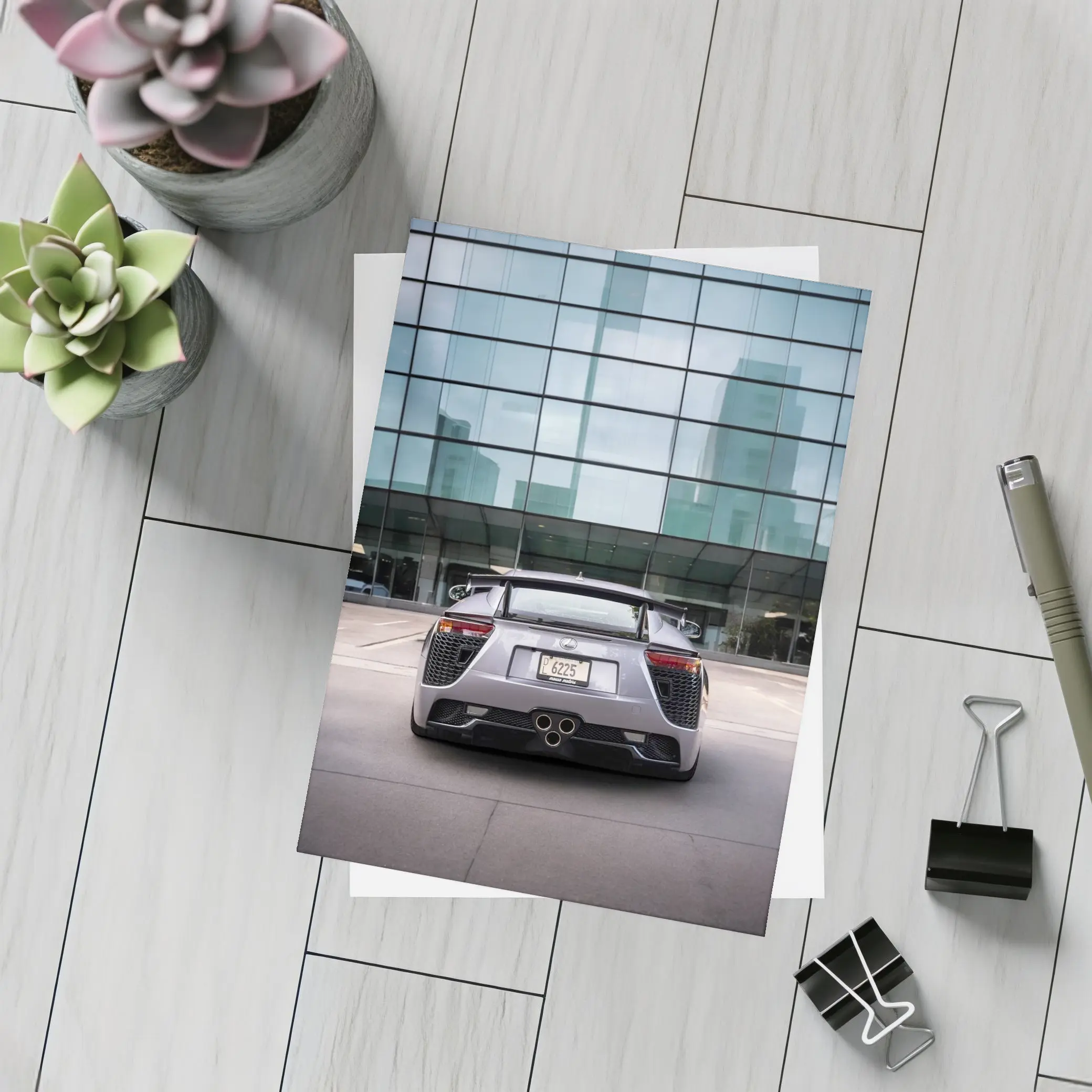 Lexus LFA Rear View Glass Building – Postcards