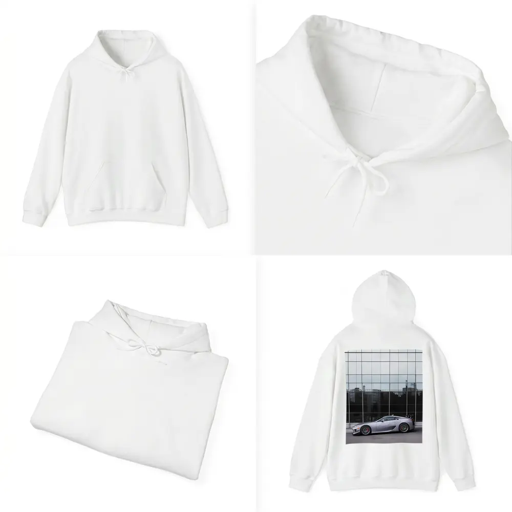 Lexus LFA Silver Supercar Glass Building – Hoodies