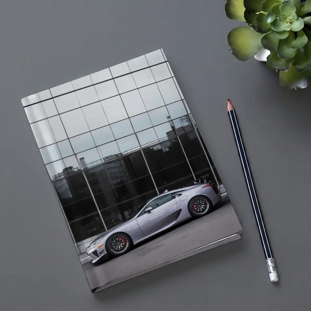 Lexus LFA Silver Supercar Glass Building – Notebooks