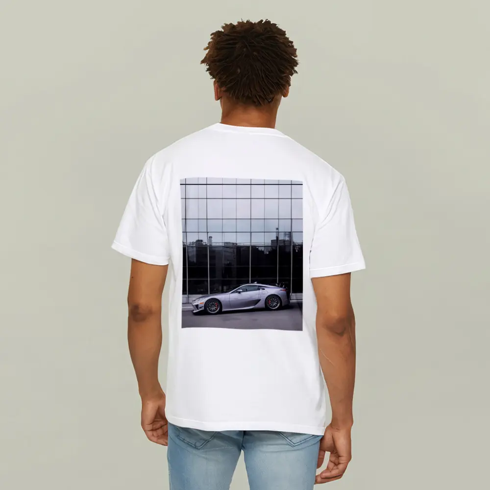 Lexus LFA Silver Supercar Glass Building – T-Shirts