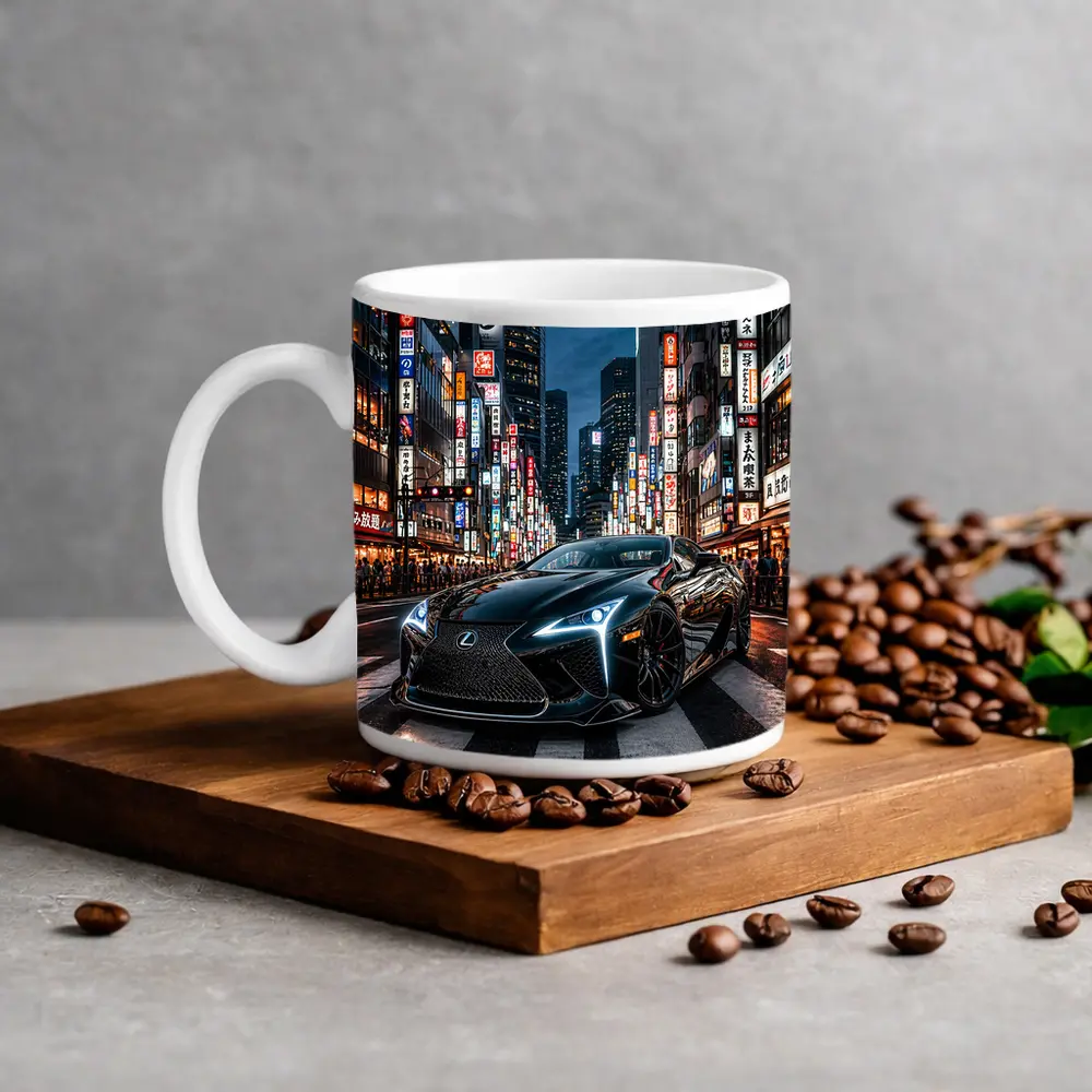 Lexus LC Black Night Tokyo City Streets – Mugs