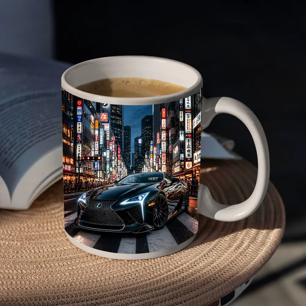 Lexus LC Black Night Tokyo City Streets – Mugs