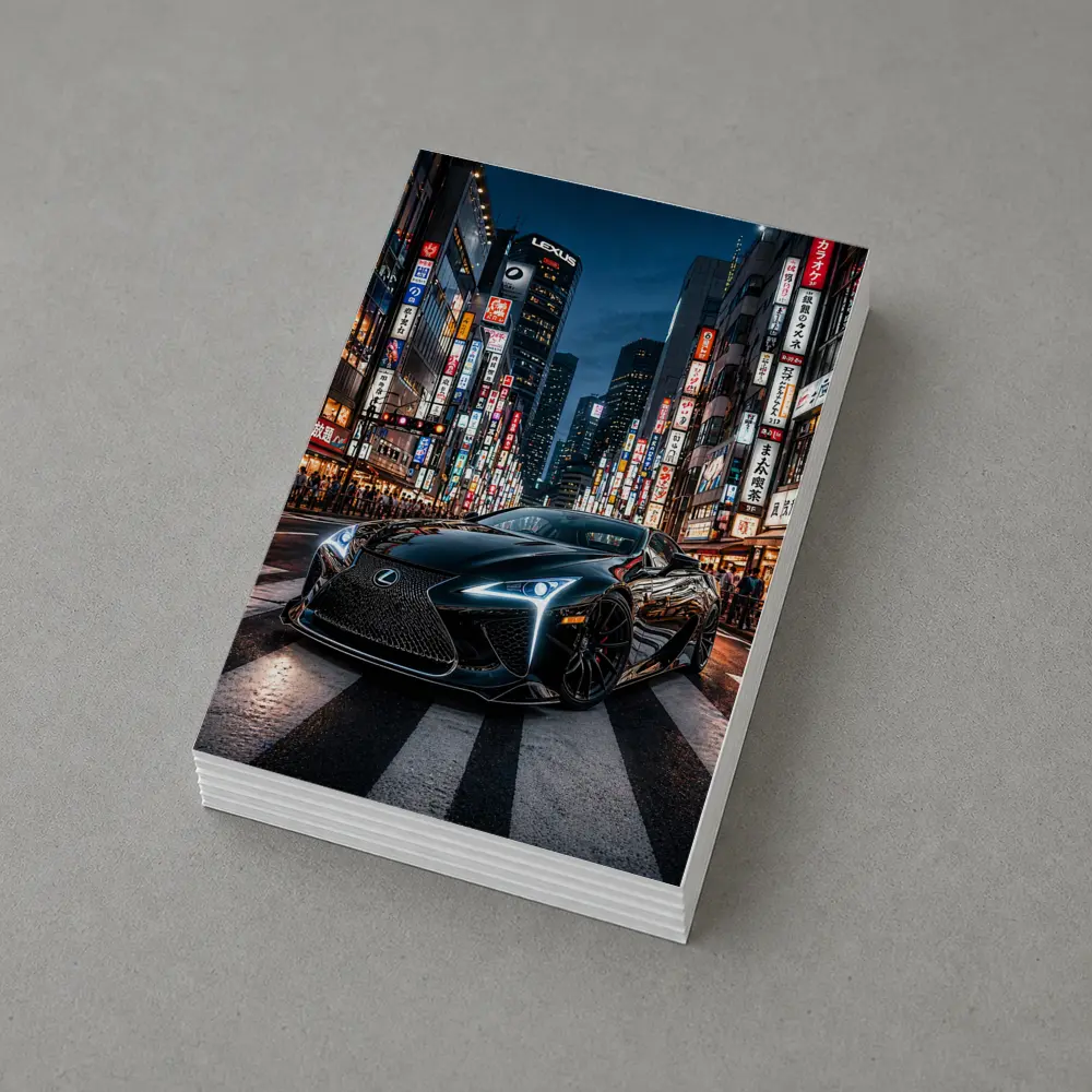 Lexus LC Black Night Tokyo City Streets – Postcards