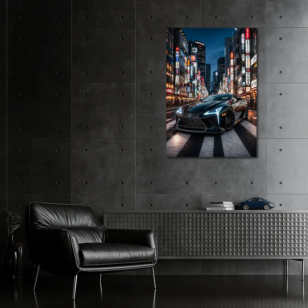 Lexus LC Black Night Tokyo City Streets – Wall Art