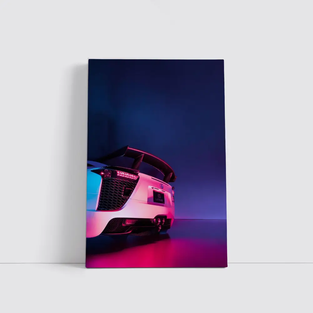 Lexus LFA White Rear Neon Studio – Wall Art