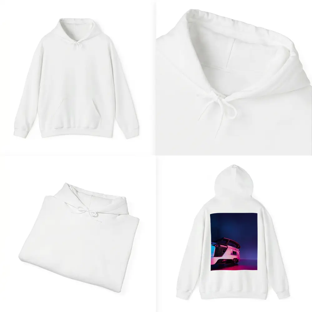 Lexus LFA White Rear Neon Studio – Hoodies