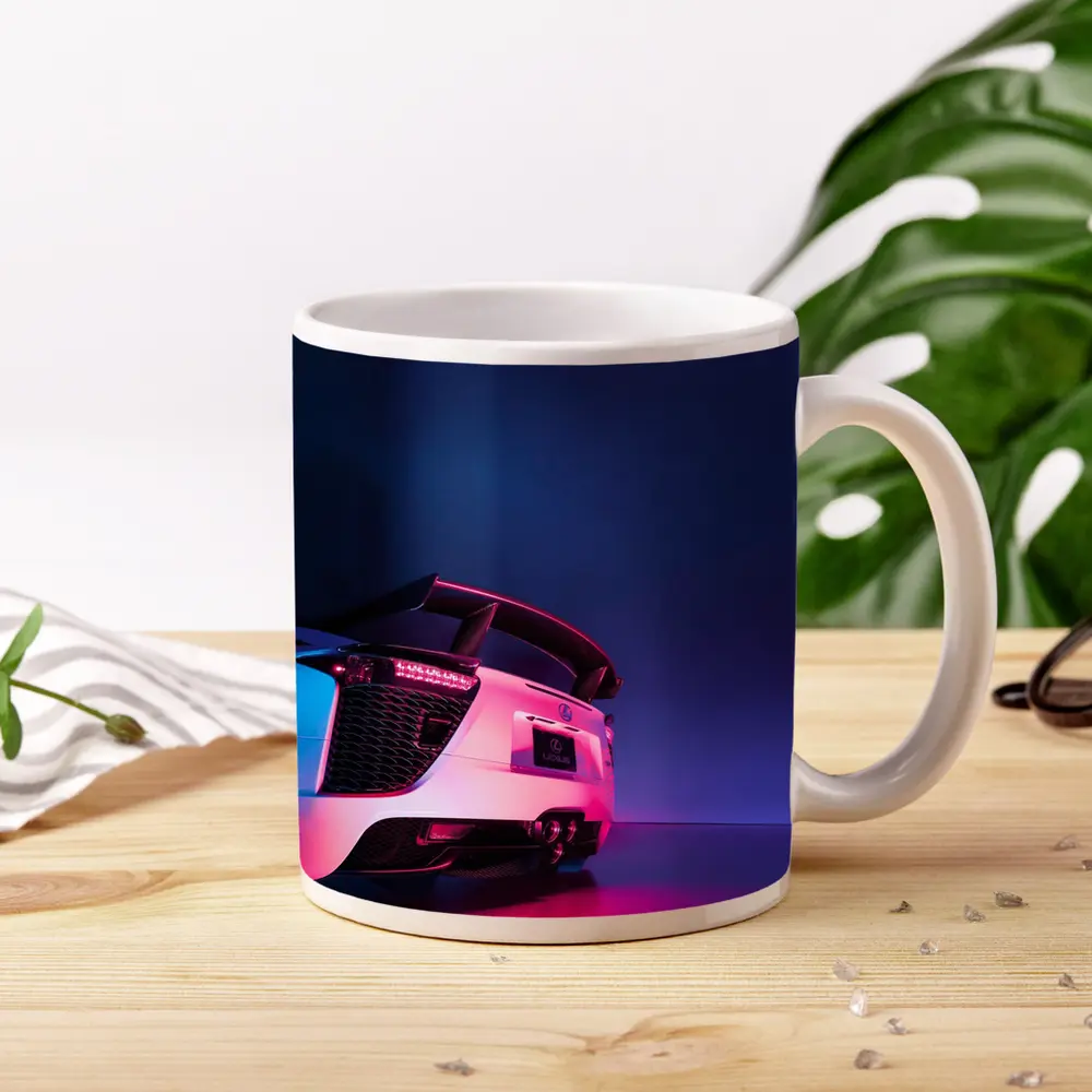 Lexus LFA White Rear Neon Studio – Mugs