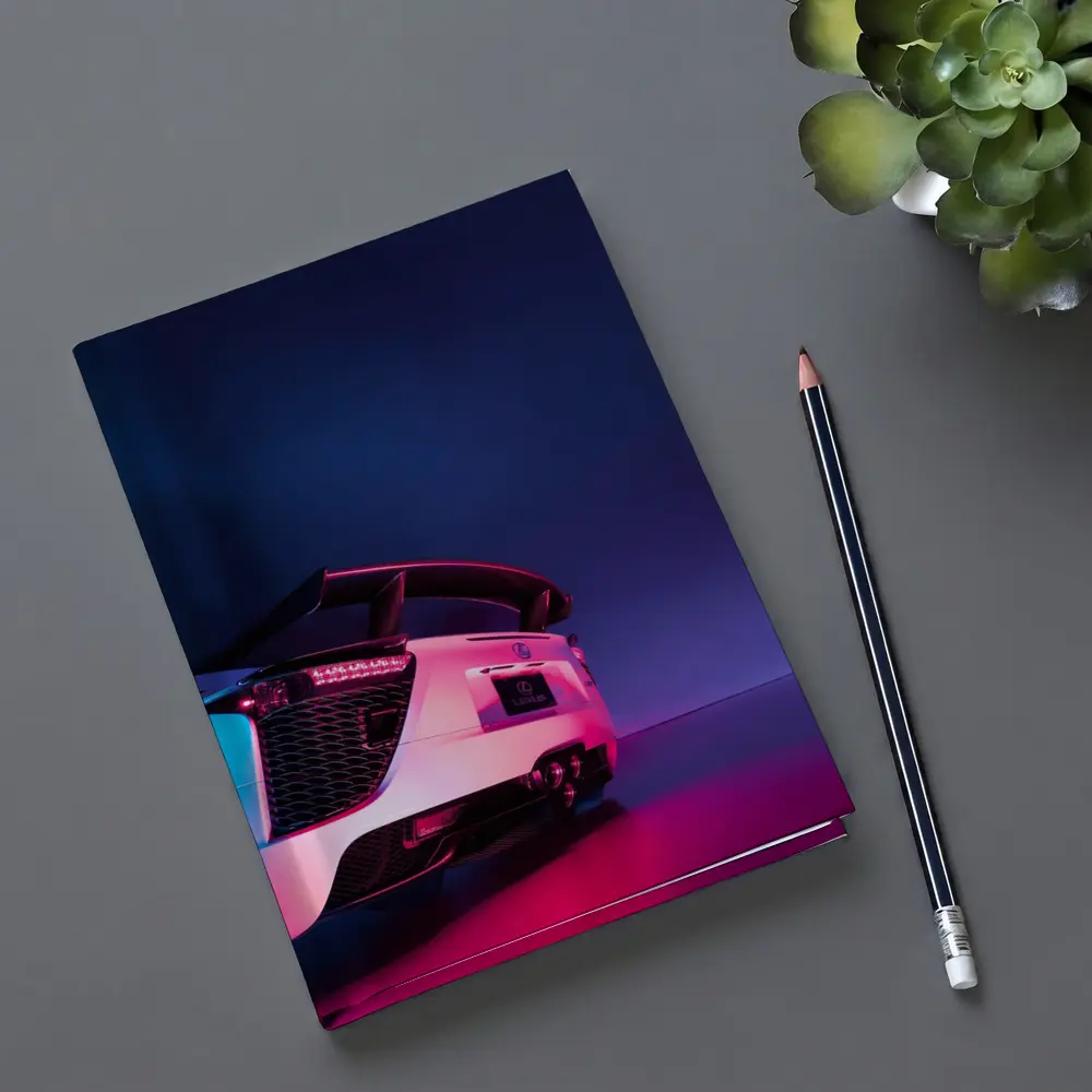 Lexus LFA White Rear Neon Studio – Notebooks