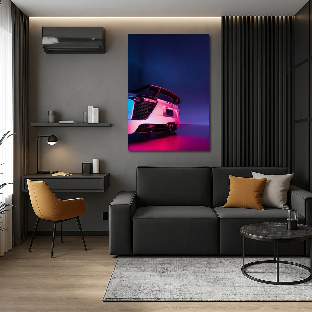 Lexus LFA White Rear Neon Studio – Wall Art