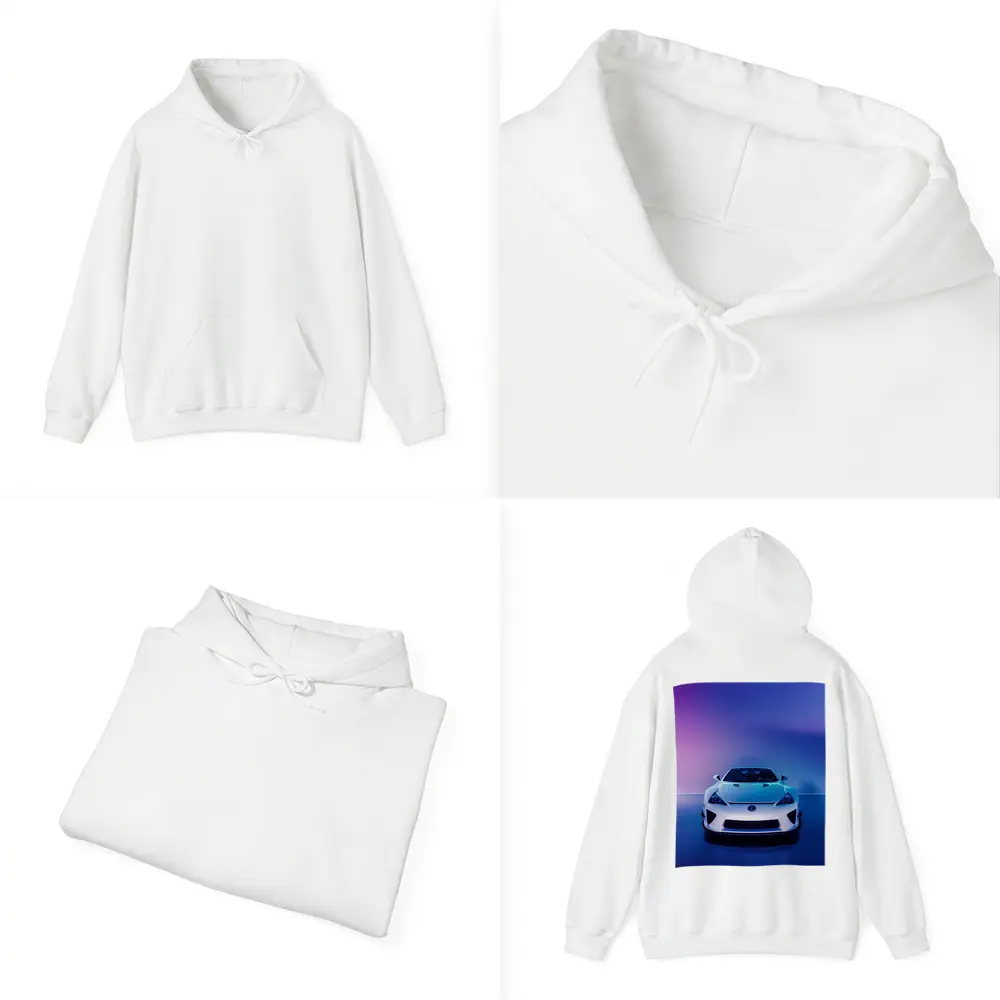 Lexus LFA White Supercar Neon Studio – Hoodies