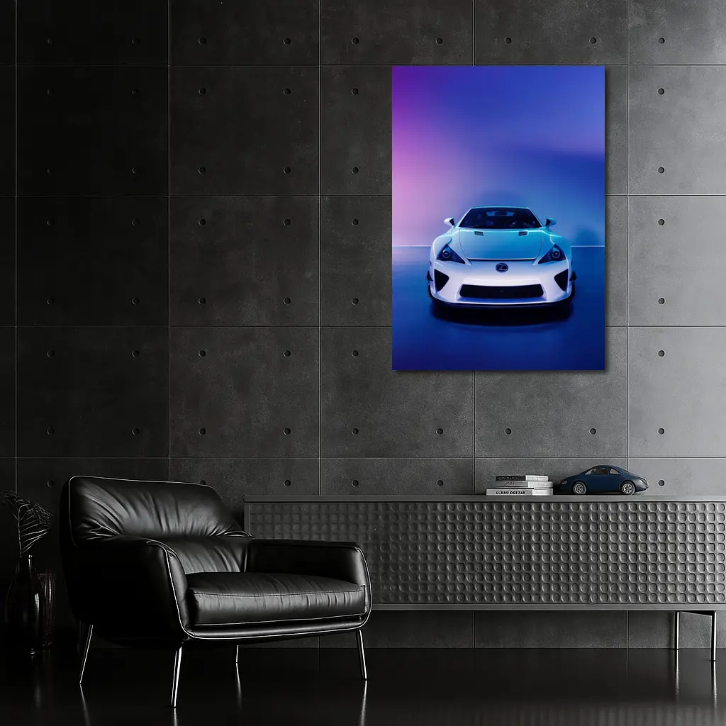 Lexus LFA White Supercar Neon Studio – Wall Art