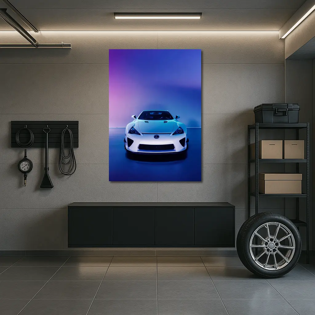 Lexus LFA White Supercar Neon Studio – Wall Art