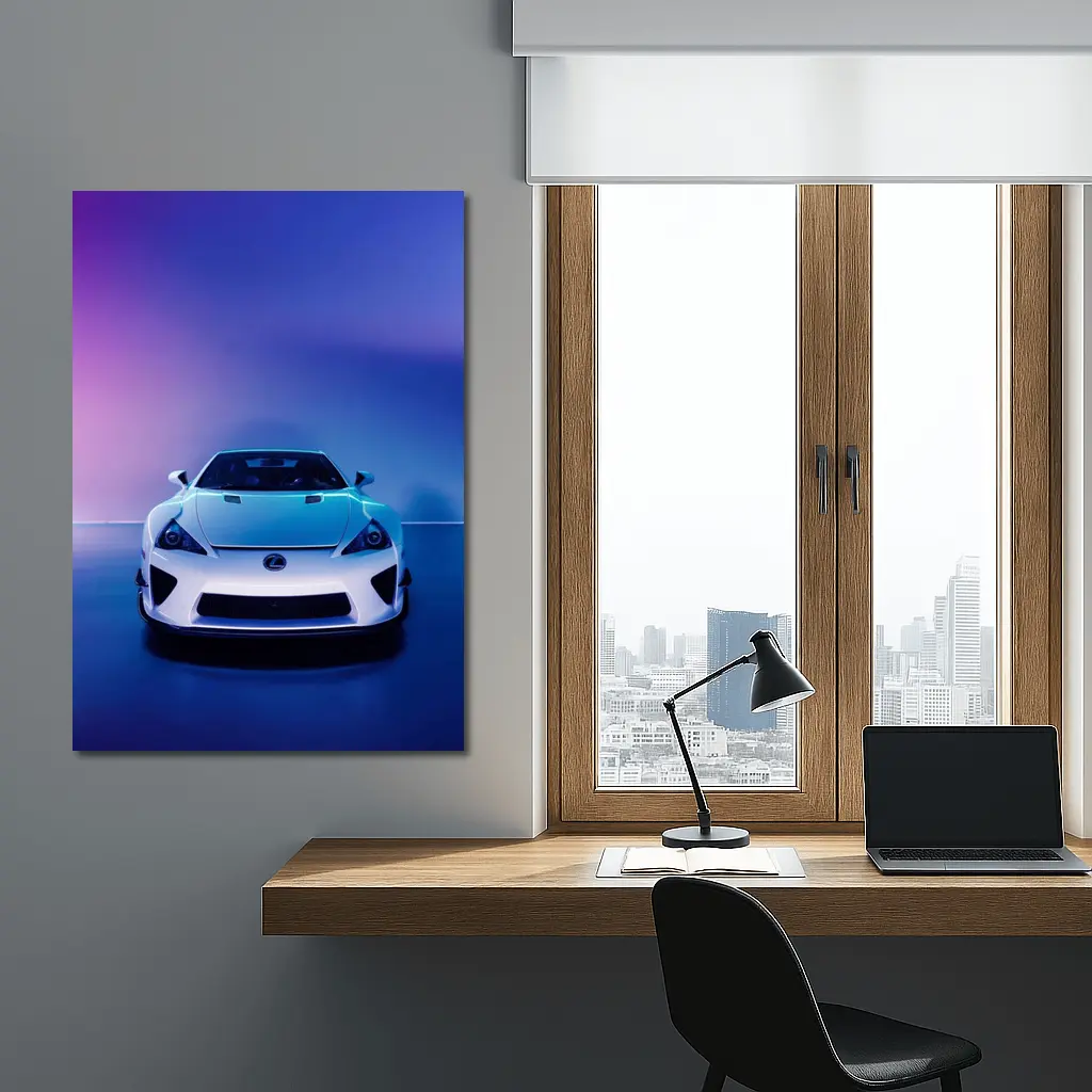 Lexus LFA White Supercar Neon Studio – Wall Art