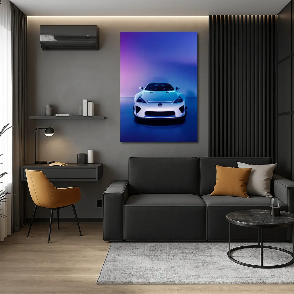 Lexus LFA White Supercar Neon Studio – Wall Art