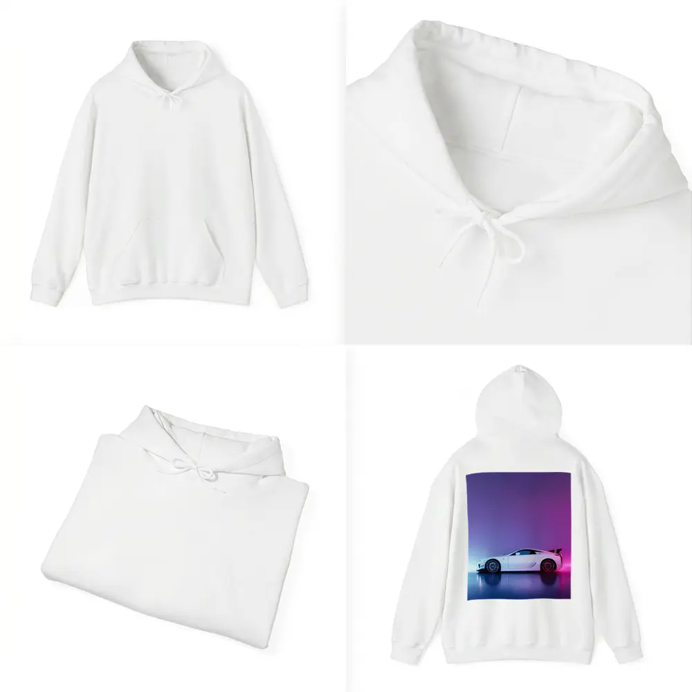 Lexus LFA White Supercar Neon Studio – Hoodies