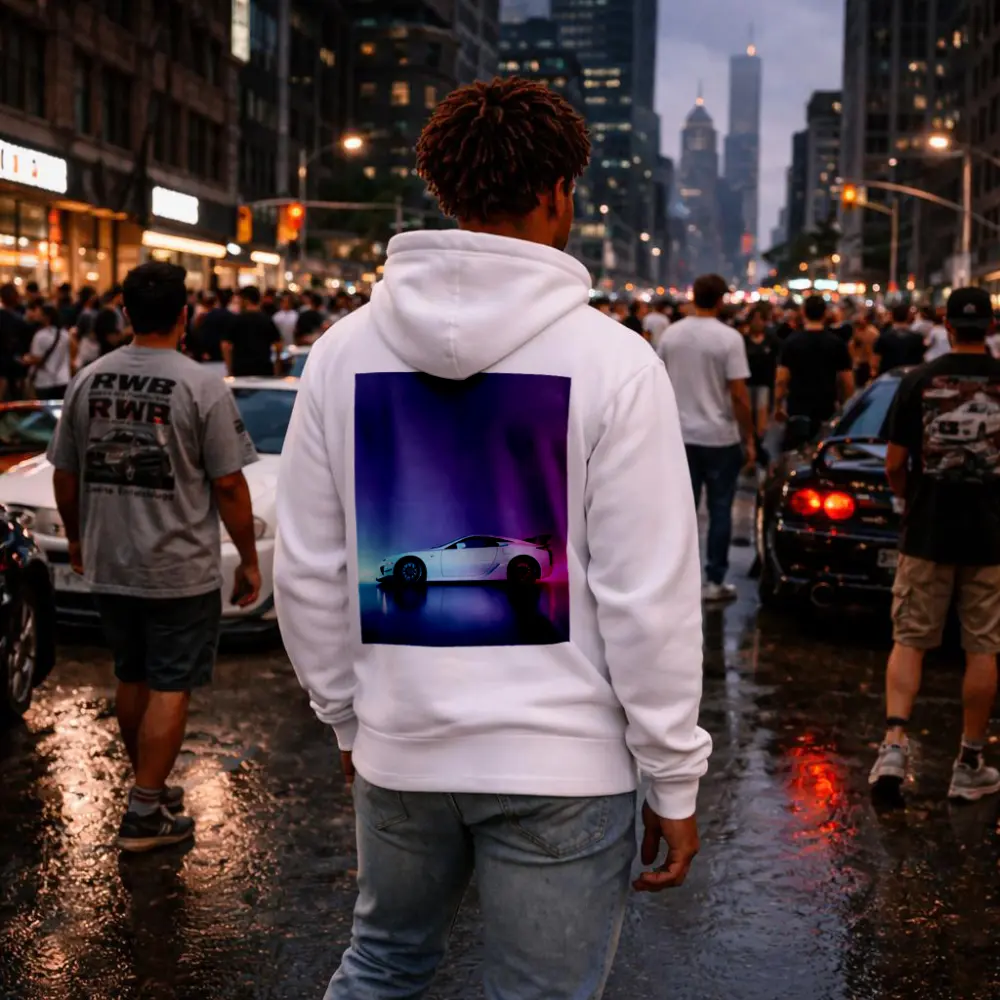 Lexus LFA White Supercar Neon Studio – Hoodies