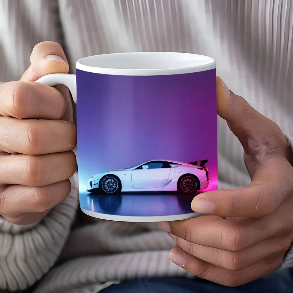 Lexus LFA White Supercar Neon Studio – Mugs