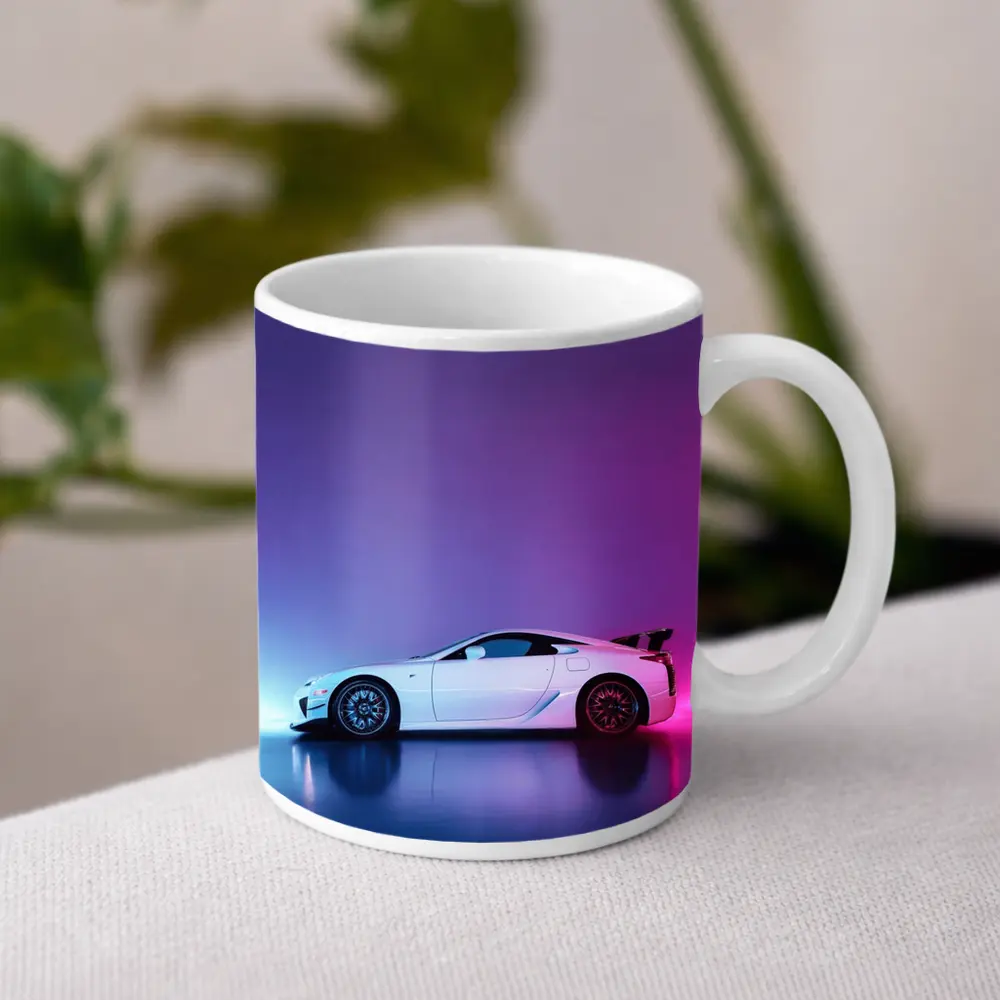 Lexus LFA White Supercar Neon Studio – Mugs