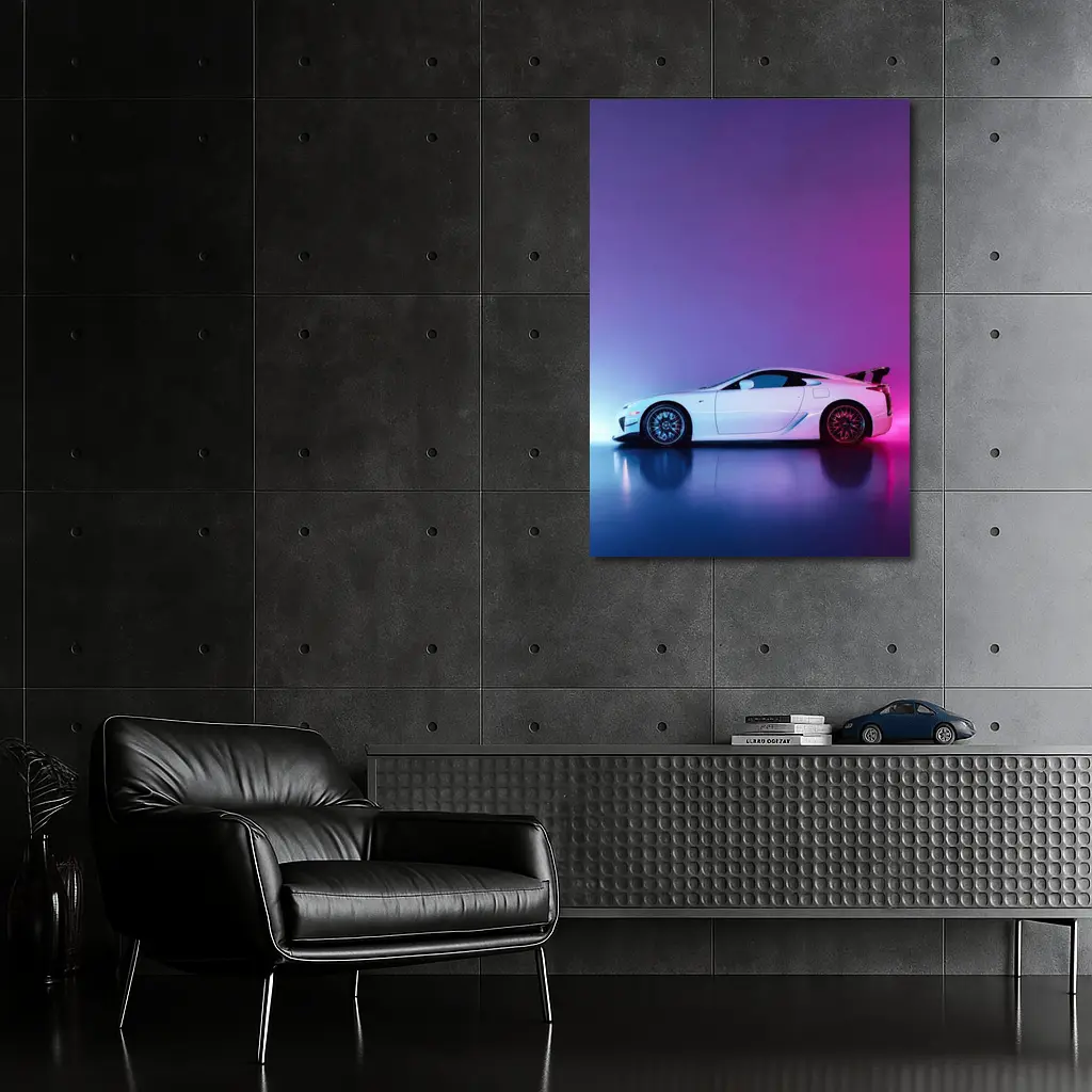 Lexus LFA White Supercar Neon Studio – Wall Art