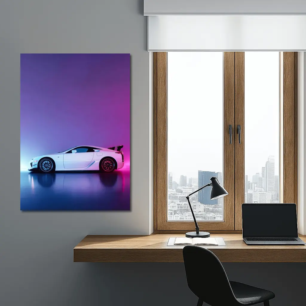 Lexus LFA White Supercar Neon Studio – Wall Art