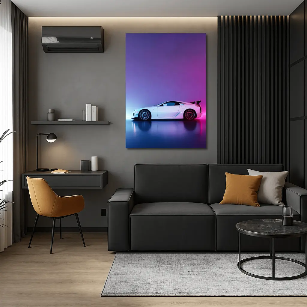 Lexus LFA White Supercar Neon Studio – Wall Art