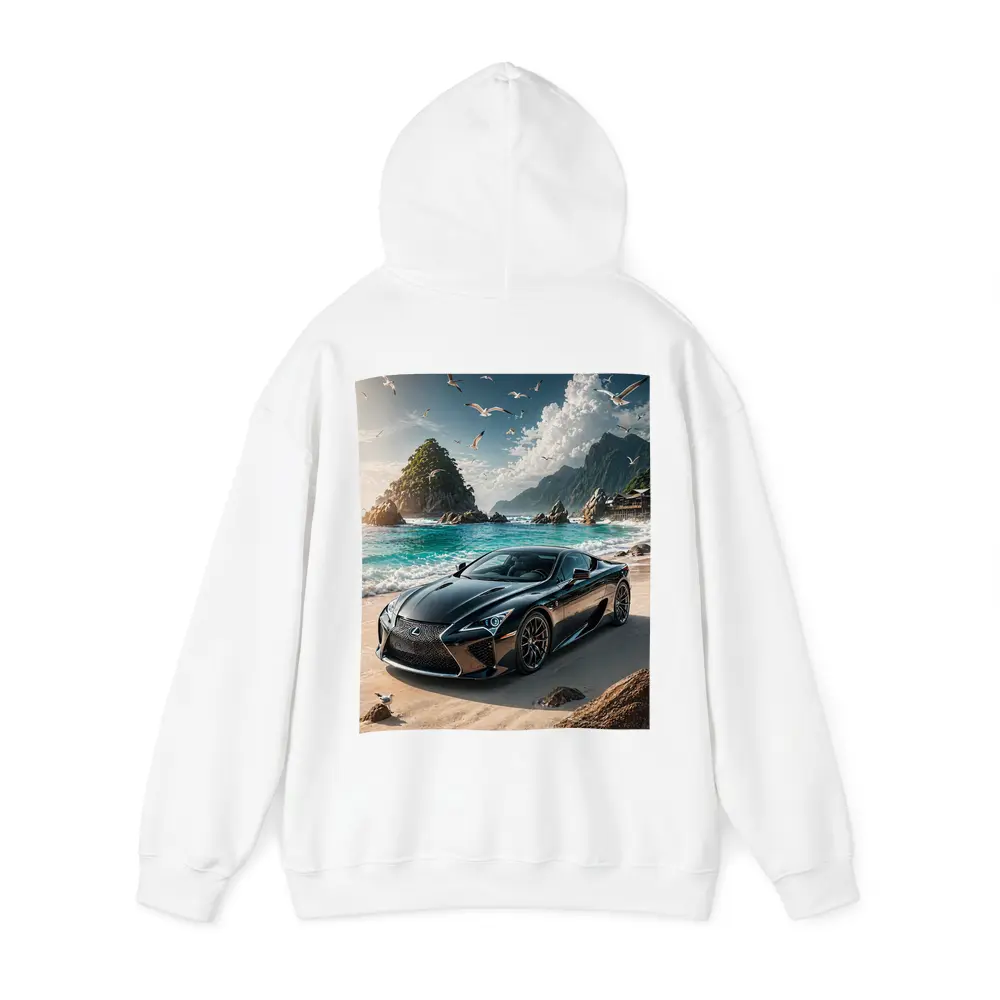 Lexus LC Black Coupe Beach Setting – Hoodies