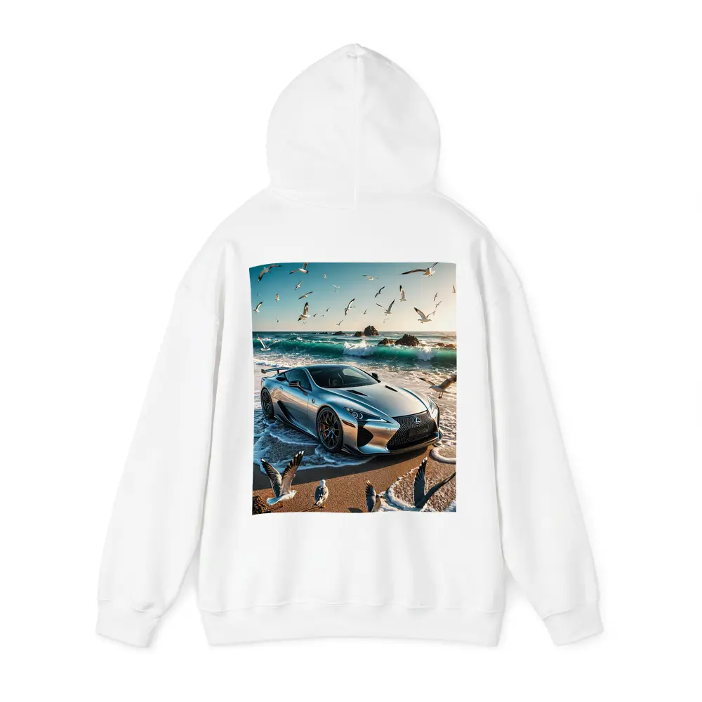 Lexus LFA Silver Sports Car Beach – Hoodies